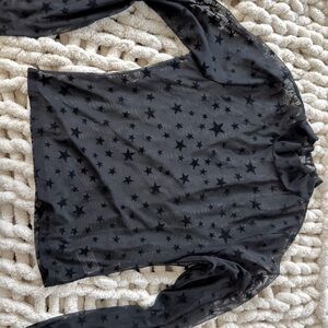 Wild Fable Black Star Mesh Top